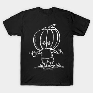 The Boy With The Halloween Pumpkin Head T-Shirt